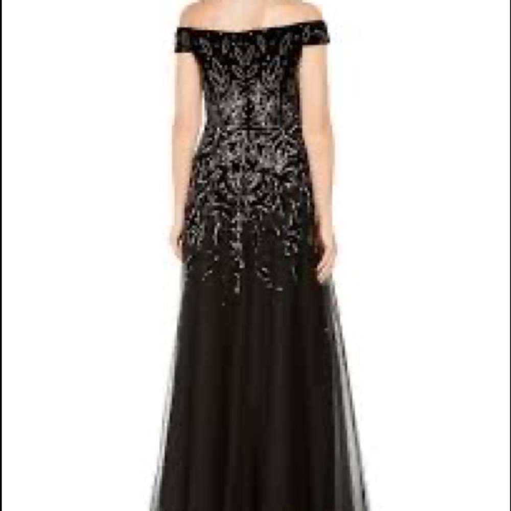 Velvet beaded bodice formal prom evening gown - Picture 6 of 6